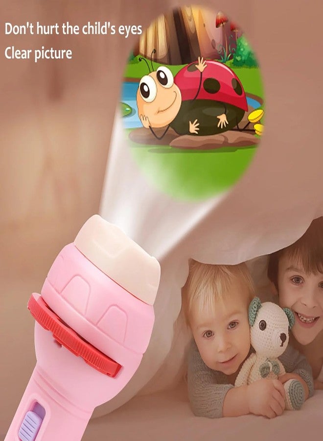DealFry Mini Projector Flashlight Torch with 3 Random Slids, 24 Patterns Education Learning Toy, Early Cognitive Ability Development Play Tool for Kids (Assorted Pink) - Image 3